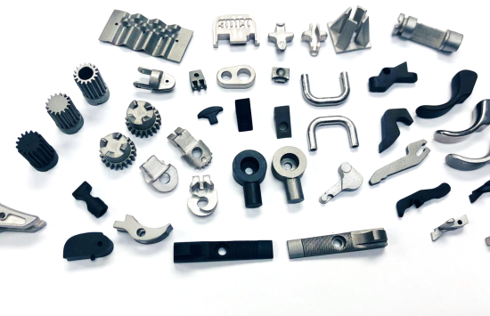 An array of metal 3D printed parts.