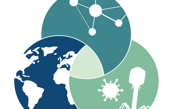 The NSF APPEX logo a three-circle Venn diagram depicting data, a globe, and a virus.