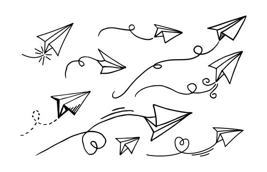 doodle of paper airplanes