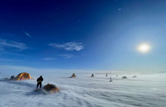Allan Hills on a windy morning in December 2022 where NSF-funded researchers started their search for ice that will extend Earth's climate record further into the past than ever before.
