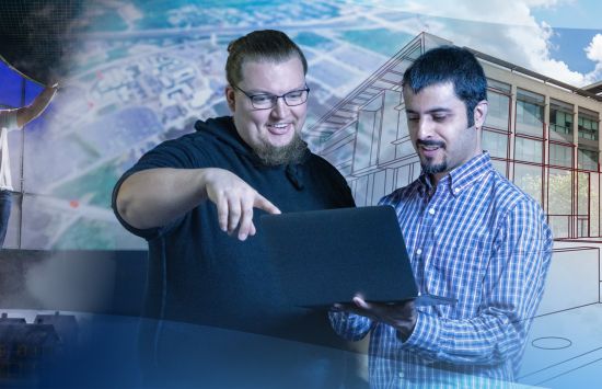 three images displaying the use of digital twin