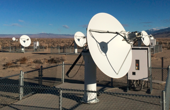Picture of the Expanded Owens Valley Solar Array, a community facility operated by the New Jersey Institute of Technology, supported by NSF's Geospace Facilities Program.