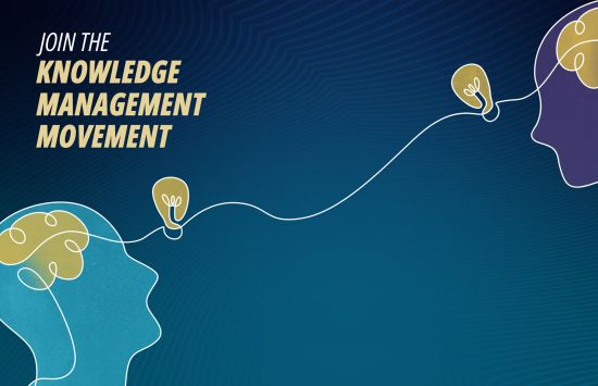 background encouraging viewer to join the Knowledge Management Movement.