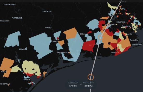 Resilitix EmergenCITY used for near real-time monitoring of evacuation patterns in the wake of Hurricane Beryl
