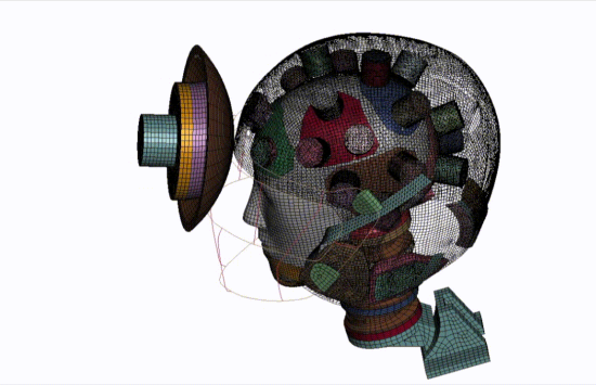 Helmet impact simulation test