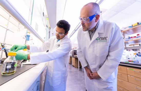 two students in lab