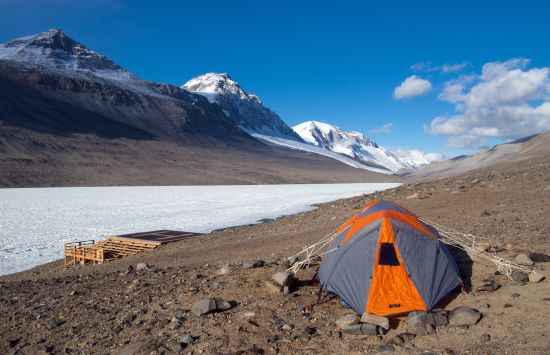 Field camp at Lake Bonney in Taylor Valley, Antarctica