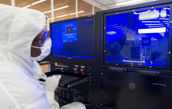 student working in a lab