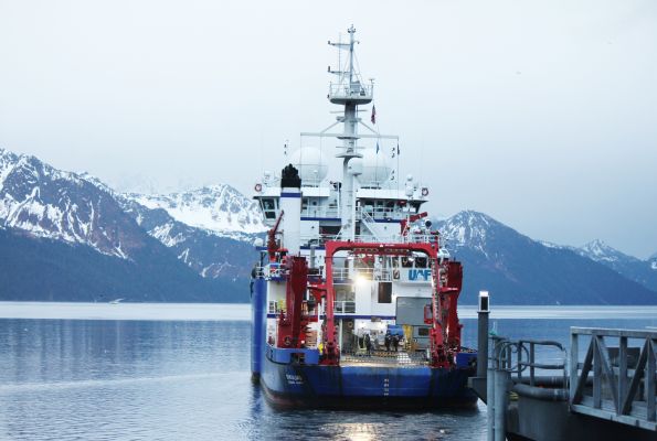 Ocean research vessel, the Sikuliaq, in the Northern Gulf of Alaska
