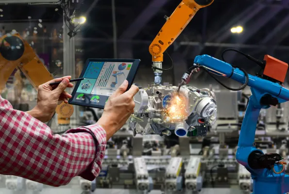 Future manufacturing floor with human robot