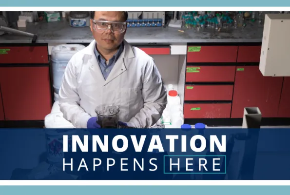 researcher in a white lab coat