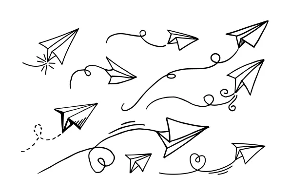 doodle of paper airplanes