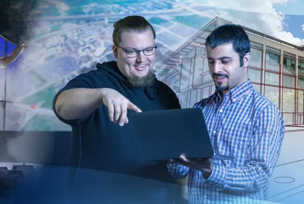 three images displaying the use of digital twin