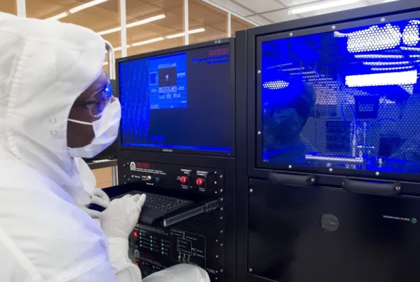 student working in a lab