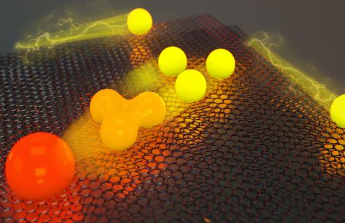 This image shows electron fractionalization in magic-angle twisted bilayer graphene.