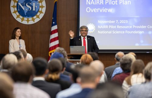 NSF hosted the National Artificial Intelligence Research Resource (NAIRR) Pilot Convening on November 7, 2023. NAIRR aims to establish a national cyberinfrastructure that democratizes access to resources and tools necessary for artificial intelligence (AI).
