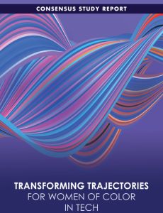 Cover of transforming trajectories for women of color in tech report