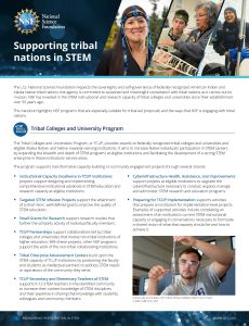Cover of Tribal Nations Handout featuring PIs and students from Tribal Nations.