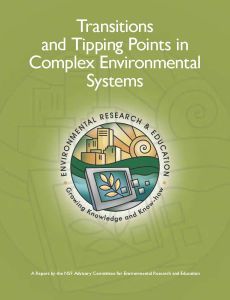 Cover of the transitions and tipping points in complex environment systems report. Shows the AC-ERE logo.