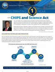 CHIPS and Science 1 year fact sheet cover