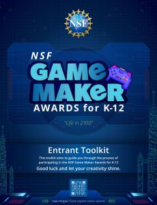 NSF game maker entrant toolkit cover with a blue background