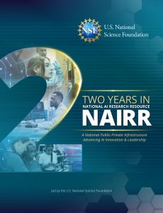report cover with NSF logo and text displaying a number 2 - Two years in National AI Research Resource NAIRR