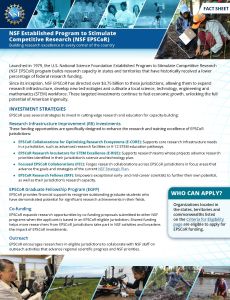 EPSCoR Fact Sheet Front page