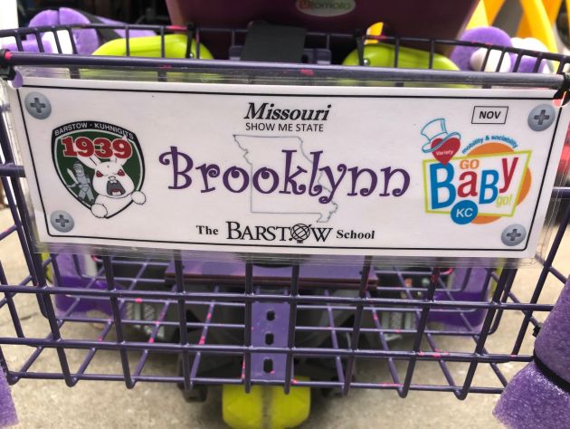 Brooklynn nameplate on GBG car