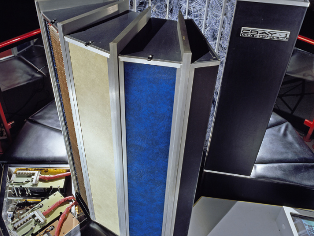 An early supercomputer, called Cray-1, which is now part of the National Air and Space Museum's collection.