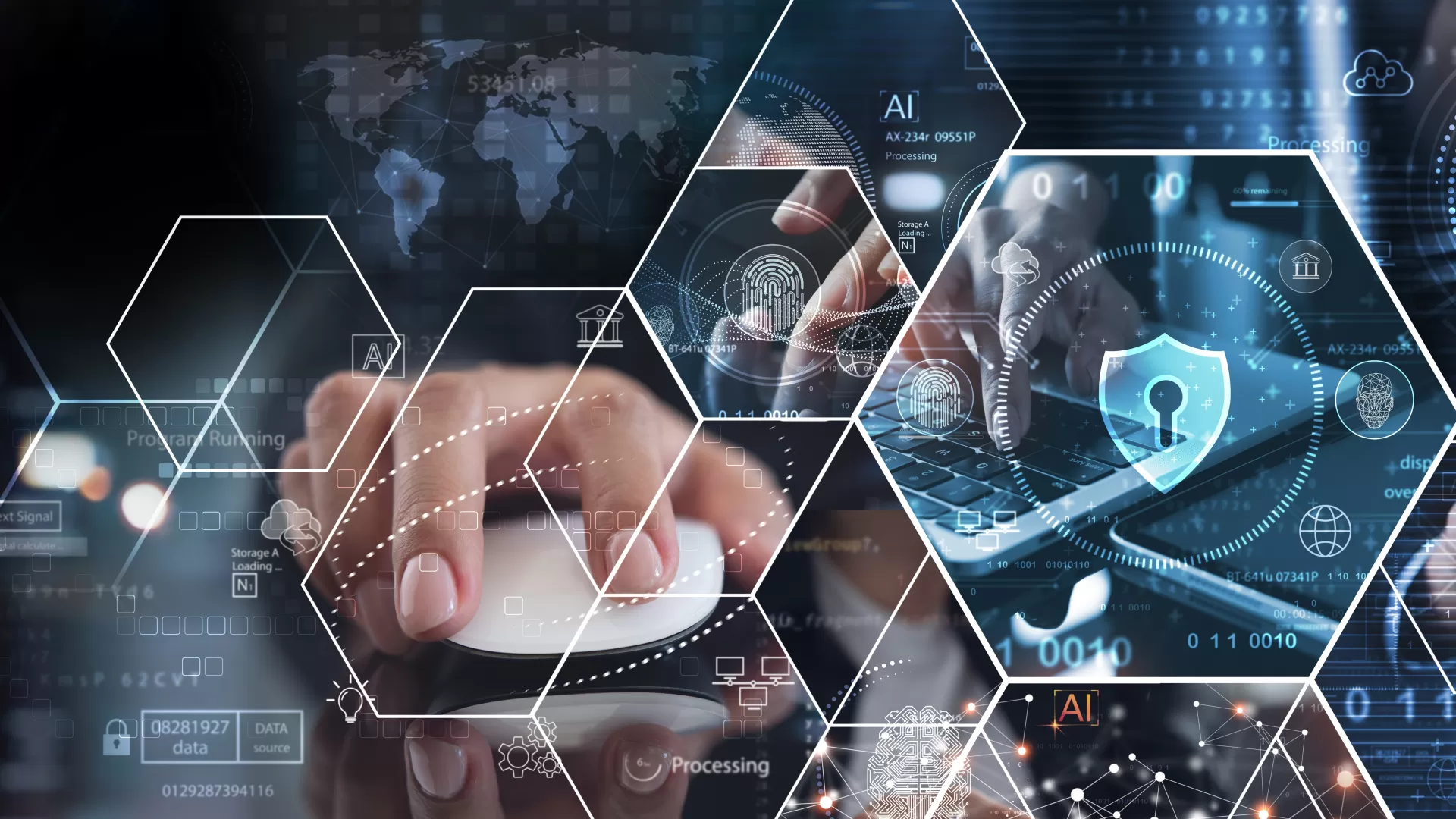 Cyber security network, privacy data protection concept. Computer