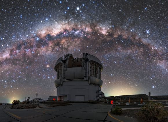 Observatory against a background of the Milky Way