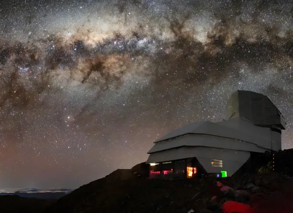 Rubin Observatory against a background of the Milky Way
