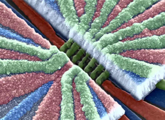 High-resolution image of two-qubit quantum silicon processor with trapped electrons