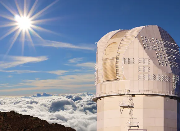 A large telescope built on top of a mountain