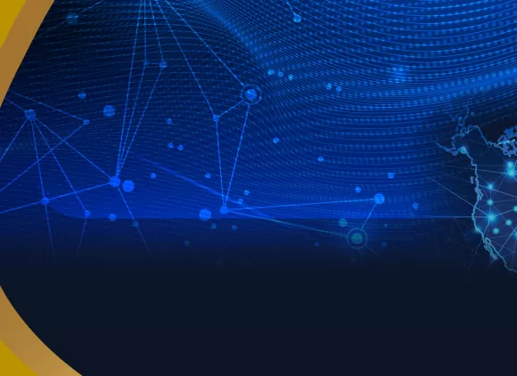 A banner for the GRANTED web pages that shows networking clusters and a map