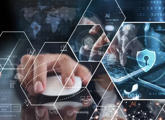 Cyber security network, privacy data protection concept. Computer