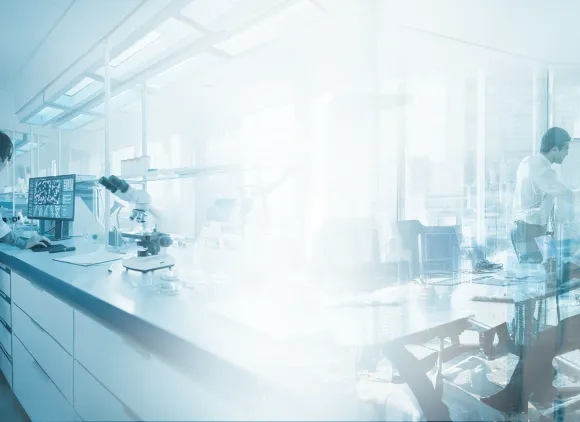 collage banner including working scientists