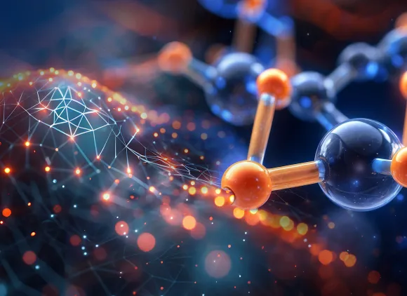 Decorative Banner of zoomed in molecules