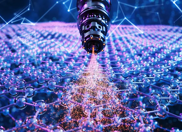 tandem accelerator implanting ions on bulk material