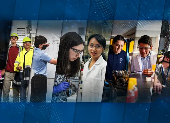 Overview banner for the U.S. National Science Foundation Mathematical and Physical Sciences Directorate showing a collage of various scientists.