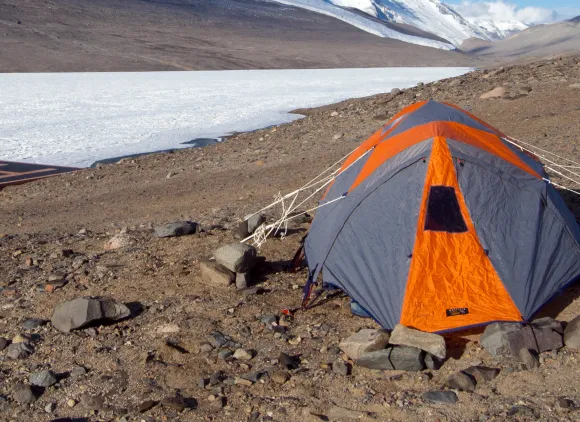 Field camp at Lake Bonney in Taylor Valley, Antarctica