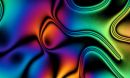 Polarizing microscope texture of a thin, liquid crystalline film.