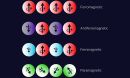 illustration of ferromagnetic, antiferromagnetic, ferrimagnetic, paramagnetic