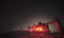 Bright moon illuminates IceCube South Pole Neutrino Observatory