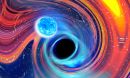 Rainbow Swirl is an artistic image inspired by a Black Hole Neutron Star merger event