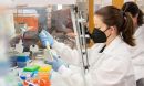 Researcher Emily Garner prepares water samples for analysis.