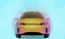 An illustration of a car surrounded by a cloud of dots