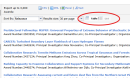 A results page for the NSF Award Search, with the table and list view option toggles circled.