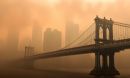 new york cityscape with smog
