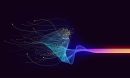 Abstract light and glow lines big data connection vector background